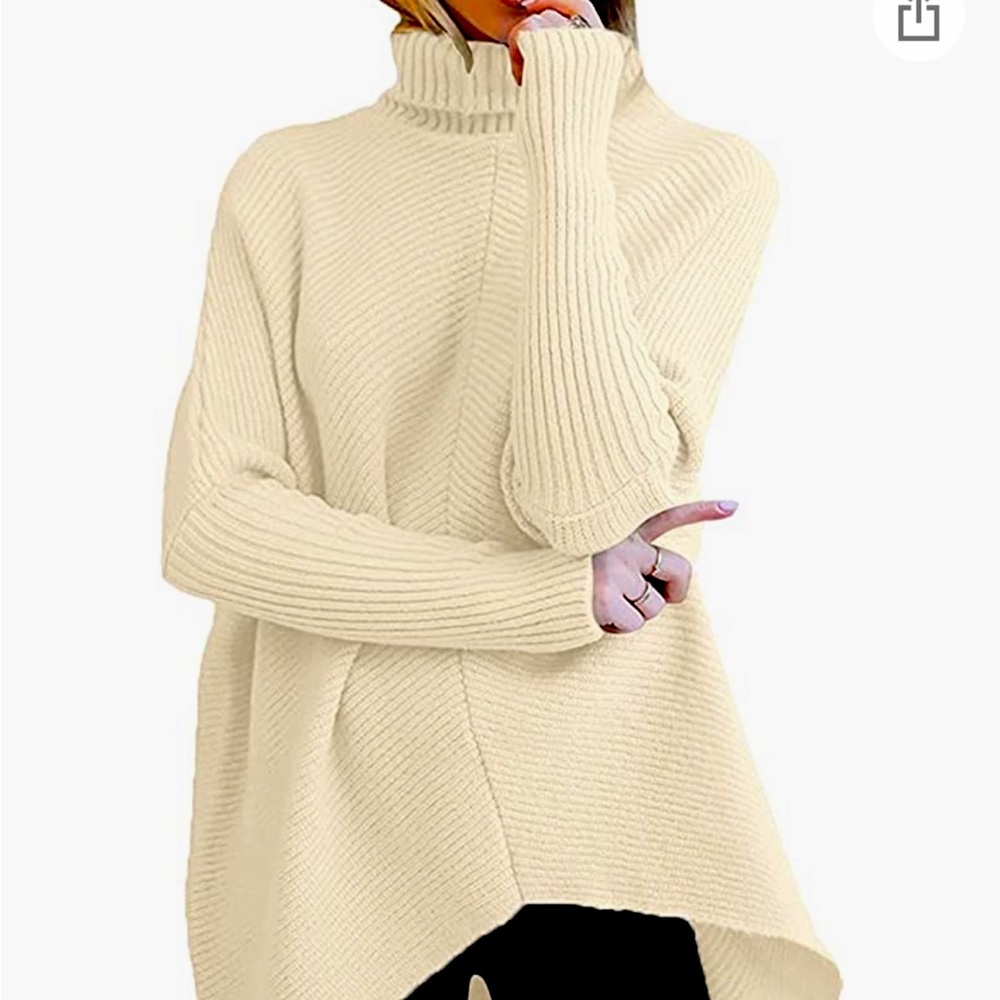Womens Turtleneck Sweater in Apricot